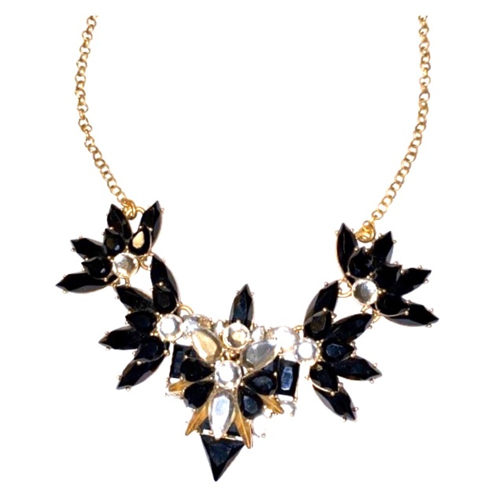 3/$25 J Crew Black and Crystal Statement Necklace